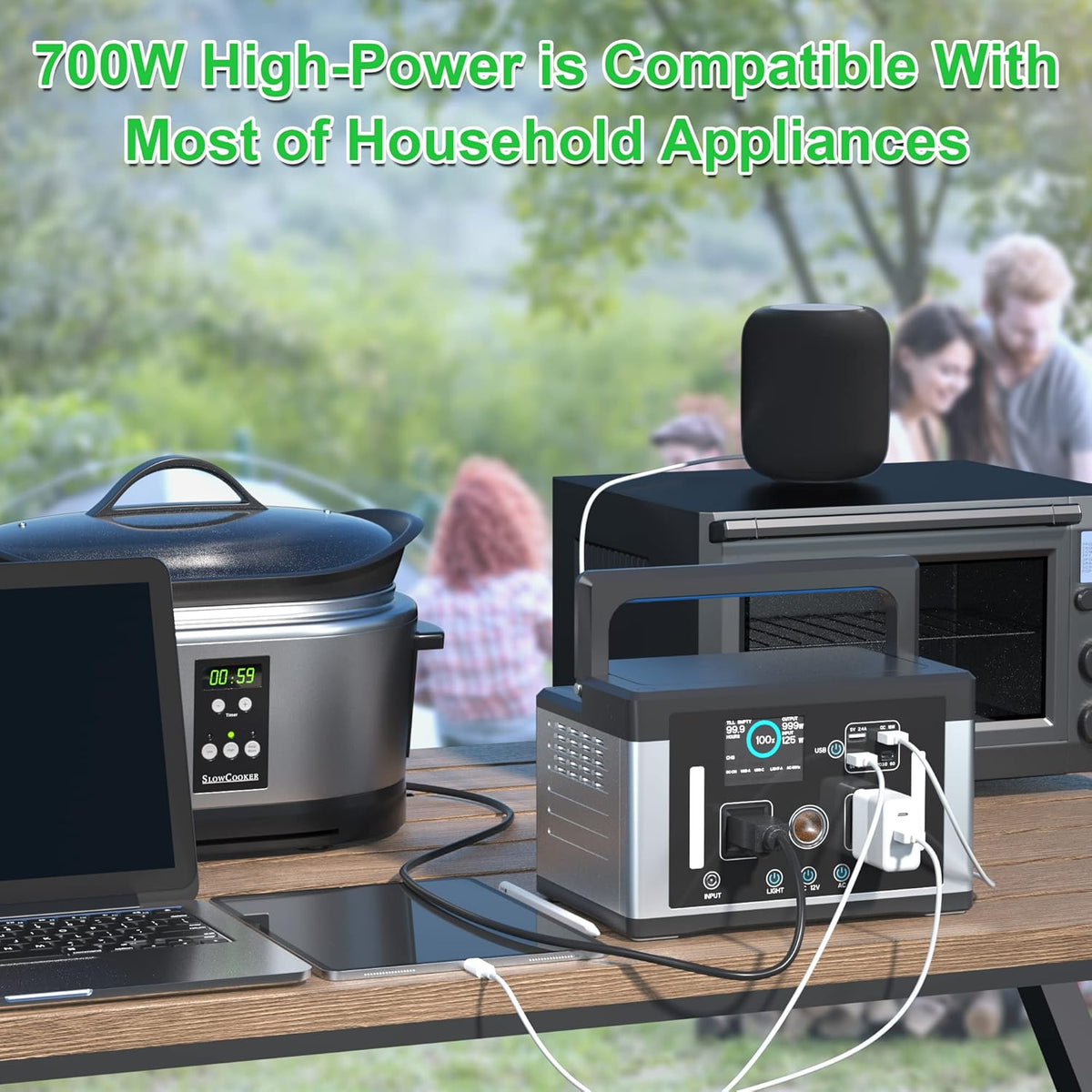 700W Portable Power Station 577Wh Lithium Battery UPS J96536