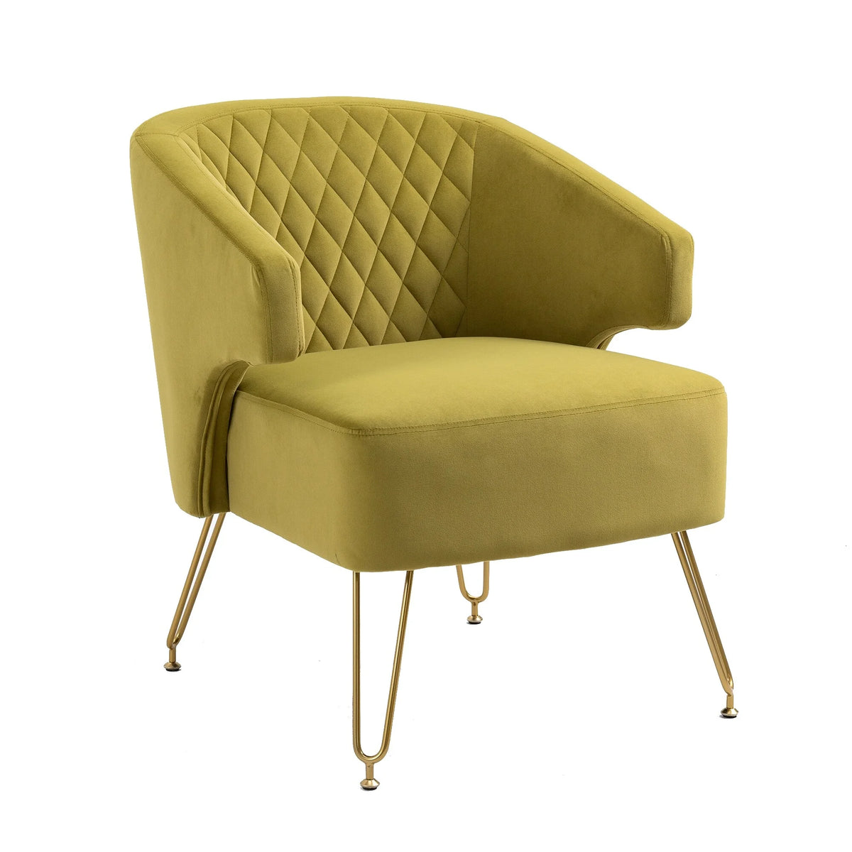 Mustard Velvet Tufted Accent Chair H743807