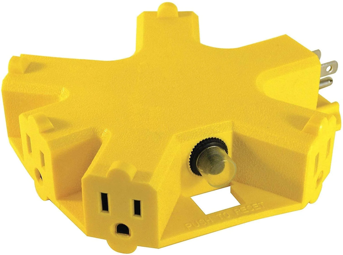 12/3 SJTW 50 ft Heavy Duty Outdoor Extension Cord & 5-Outlet Adapter Combo Y96960