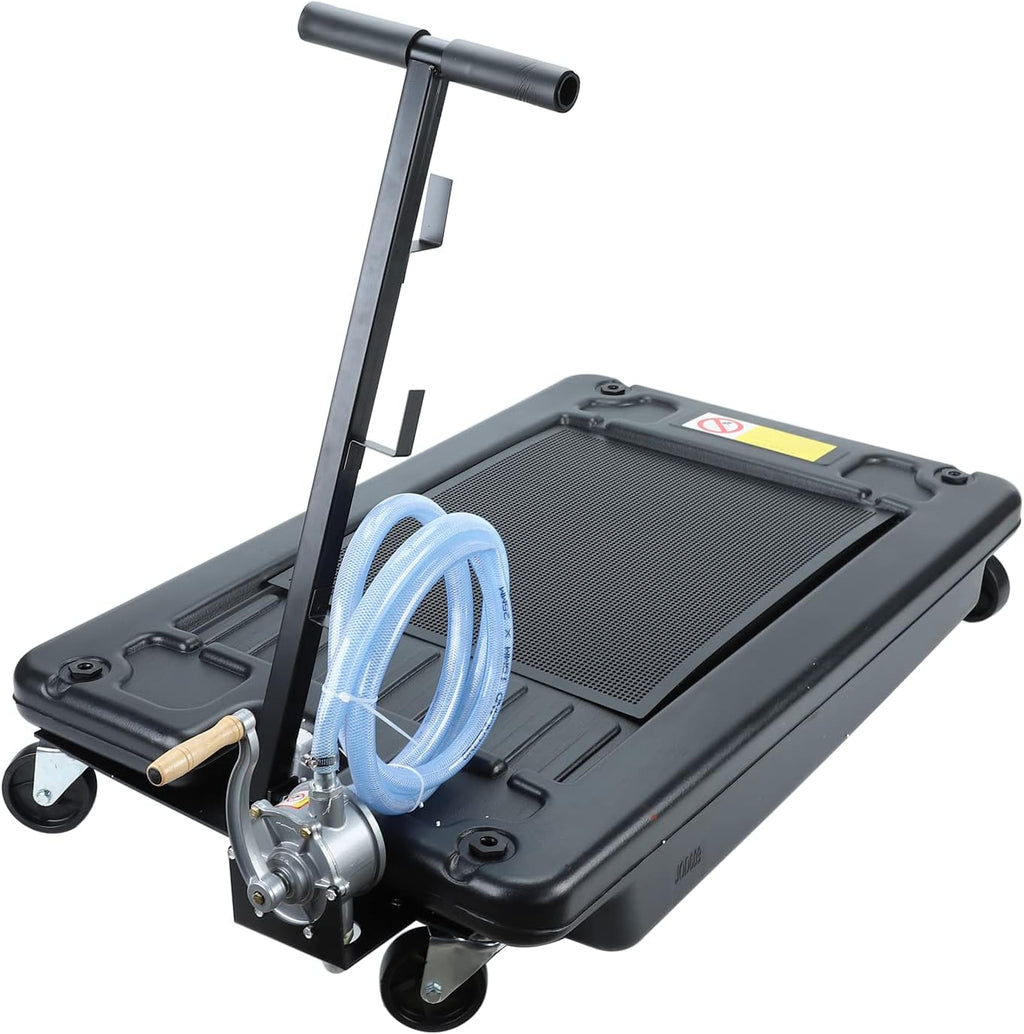 17 Gallon Low Profile Oil Drain Pan with Pump 8' Hose U54748