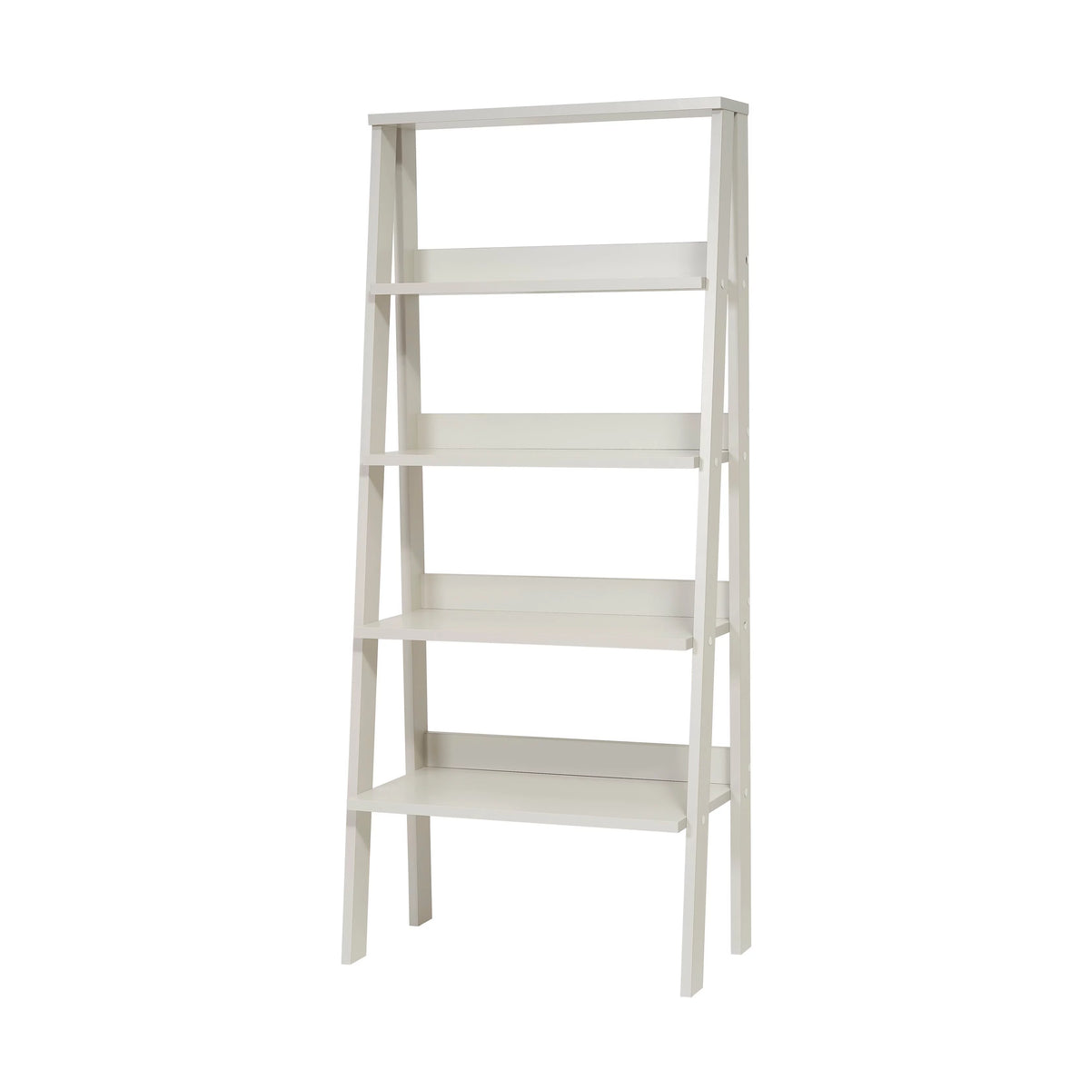 5 Tier Grey Wood Ladder Bookshelf Q90010