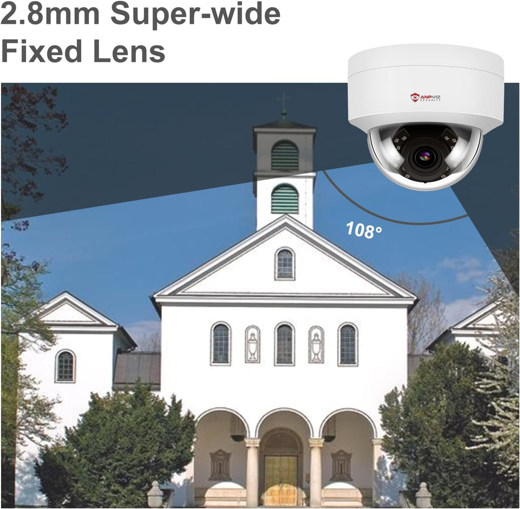5MP 8 Channel IP PoE Security System with 2TB HDD and 8 Dome Cameras L51439