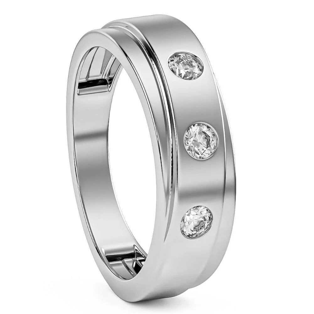 10k Gold Men's Lab Grown Diamond Wedding Band L8160