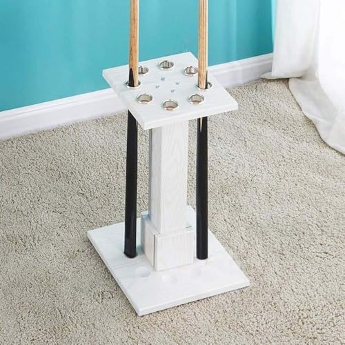 Freestanding Wooden Pool Cue Rack 8 Cue Capacity White T7875