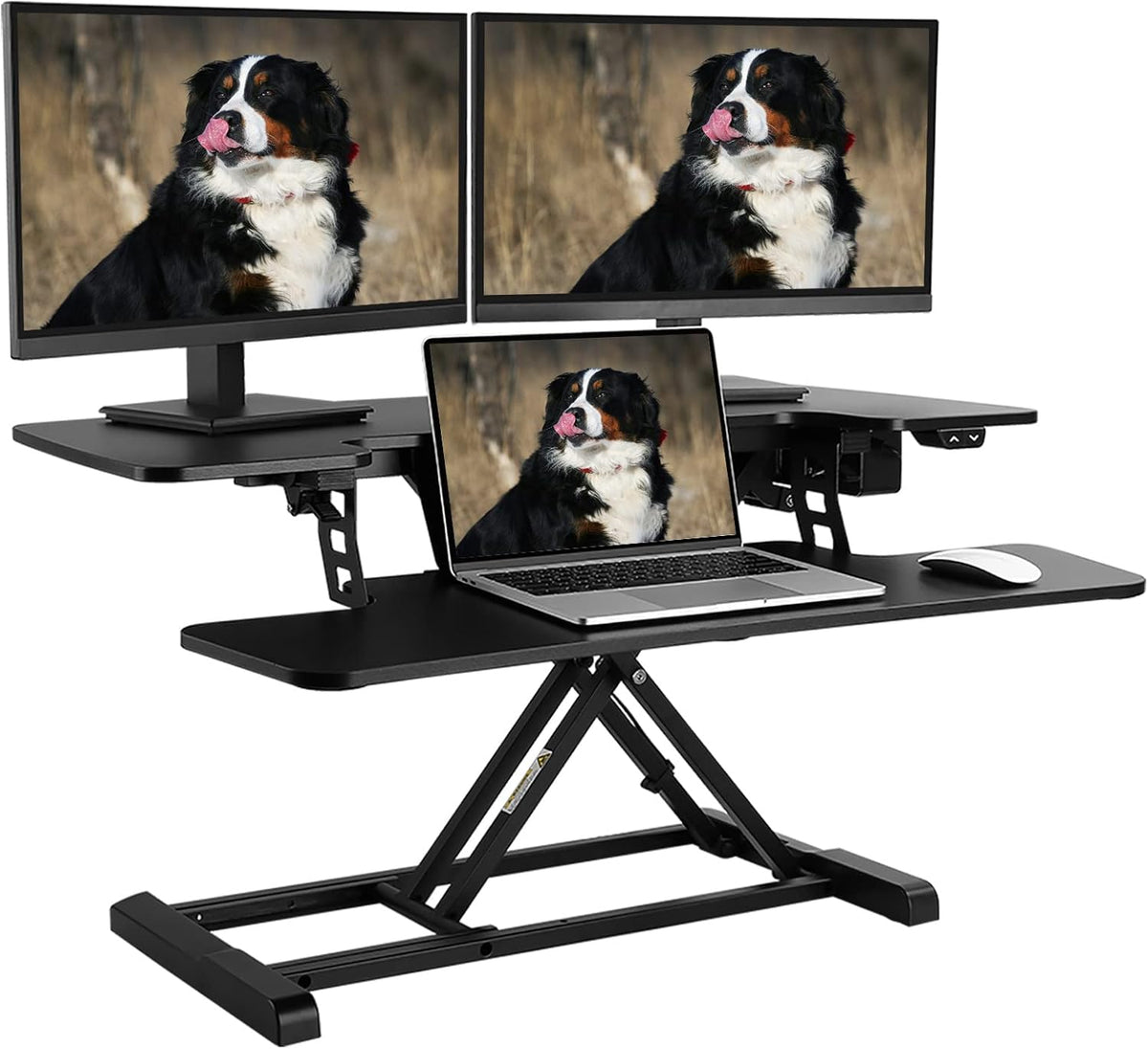 Electric Standing Desk Converter with Quick Release Keyboard Tray O33864