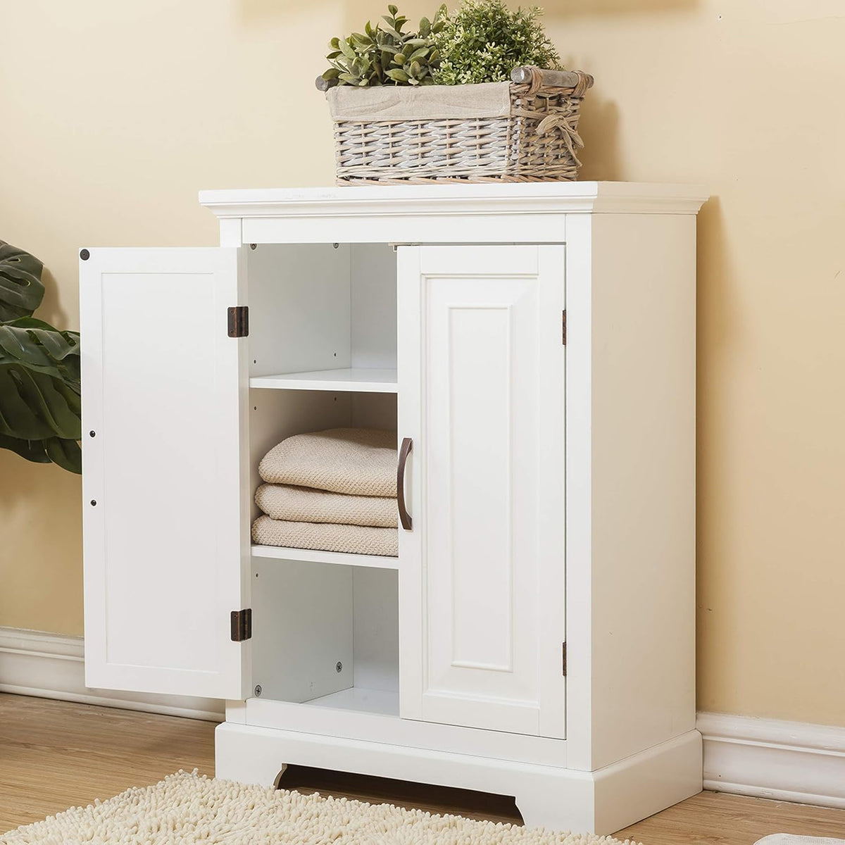 White 2 Door Freestanding Storage Cabinet J3859