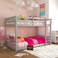 Black Wood Twin Over Twin Convertible Bunk Bed Y3054