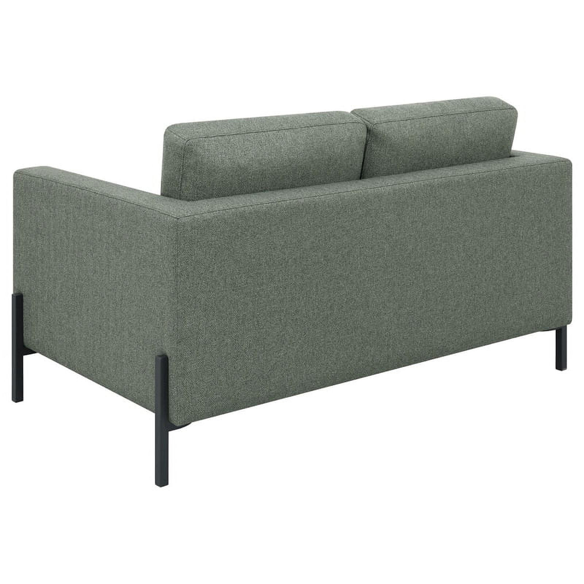 Sage Upholstered Fabric Loveseat with Track Arms R14523