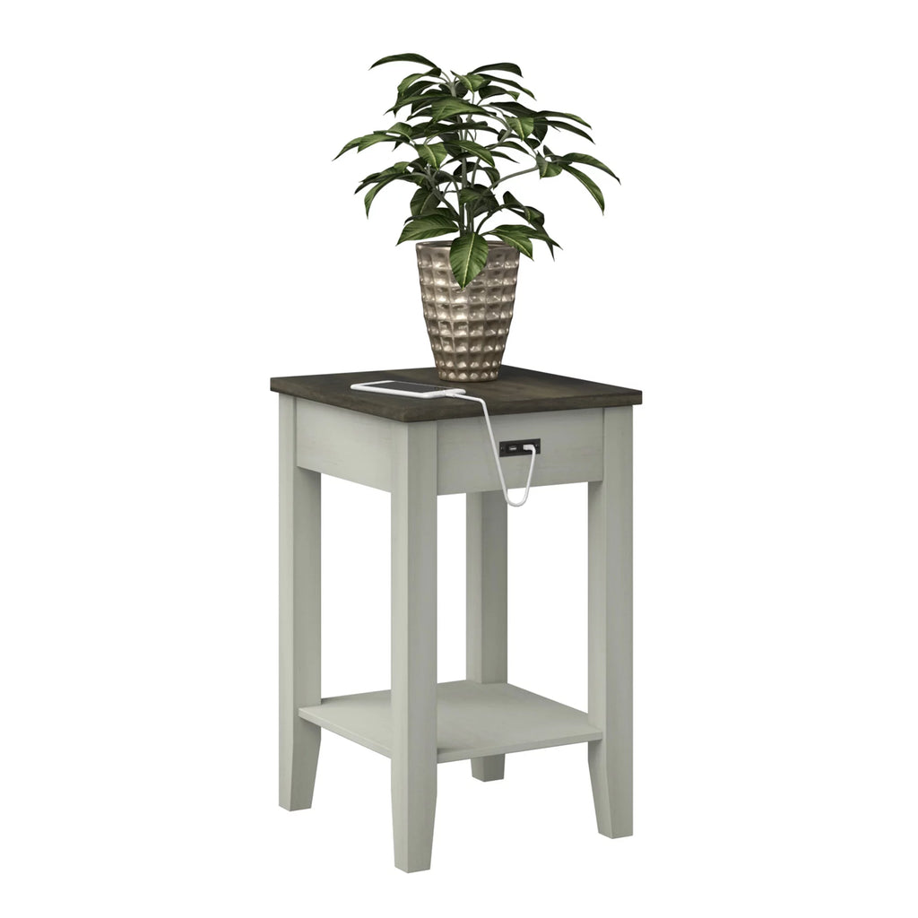 Two-Tone Side Table with USB Charging V558343
