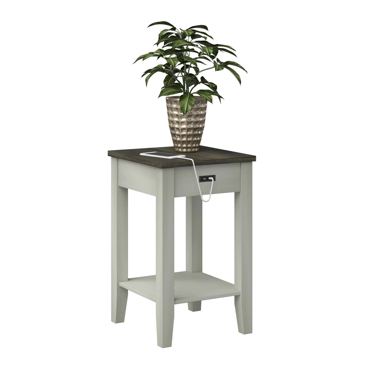 Two-Tone Side Table with USB Charging V558343
