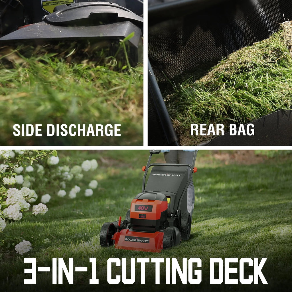 40V 17-inch Cordless Brushless Electric Push Lawn Mower W4015