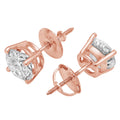18K Rose Gold Diamond Stud Earrings N5618