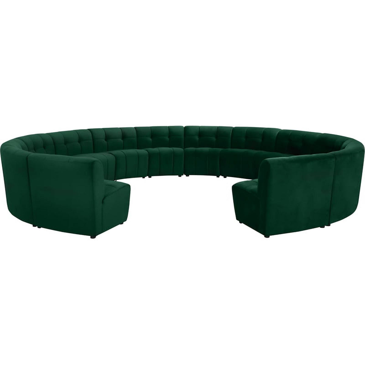 Green Velvet Upholstered Modular 14 Piece Sectional Sofa C3434
