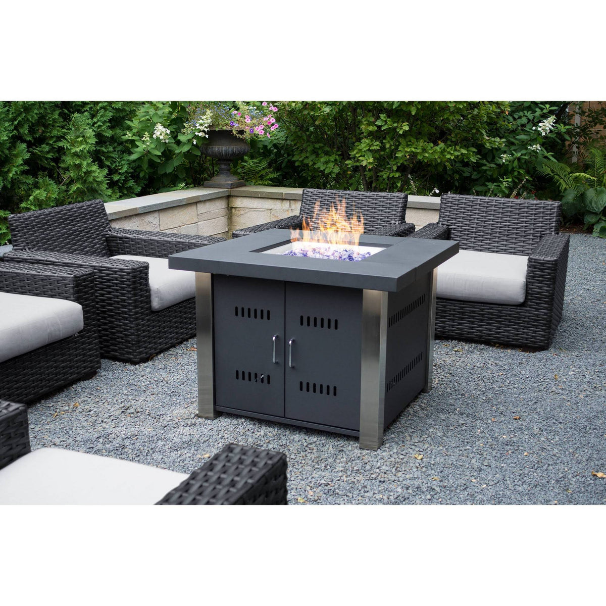 38 in. Square Gas Fire Pit Table W3391