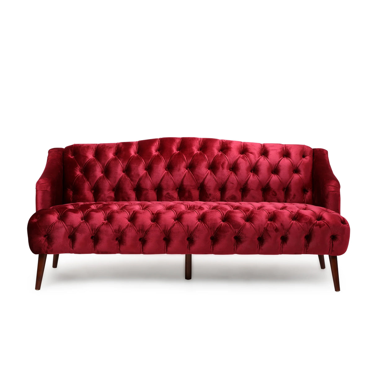 Wine Velvet 3 Seater Sofa Q295590