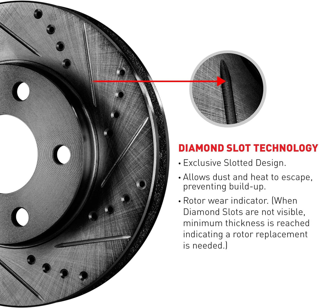 Black Drilled and Slotted Brake Rotors R431867