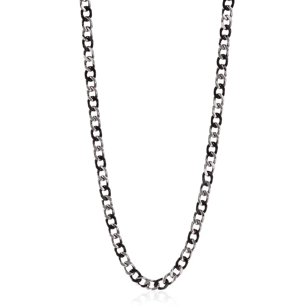 Black and Natural Steel Curb Link Chain, 24" L48728