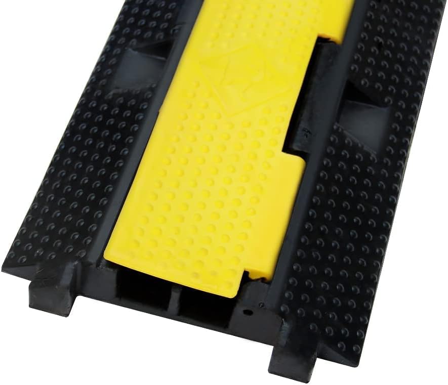 3Pack 39inch Traffic Speed Bumps Cable Protector, 11000lbs per Axle Capacity Rubber Pack of 2 J846
