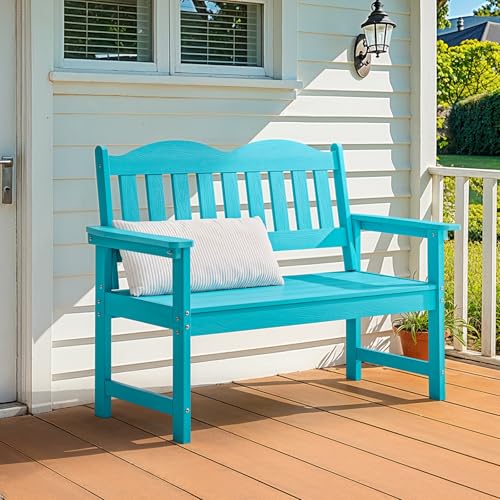 2-Person Poly Lumber Outdoor Bench with 800 lbs Weight Capacity Y452