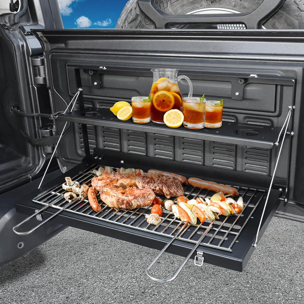 Tailgate Table Rear Foldable Cargo Shelf Aluminum Alloy Storage Rack W5597