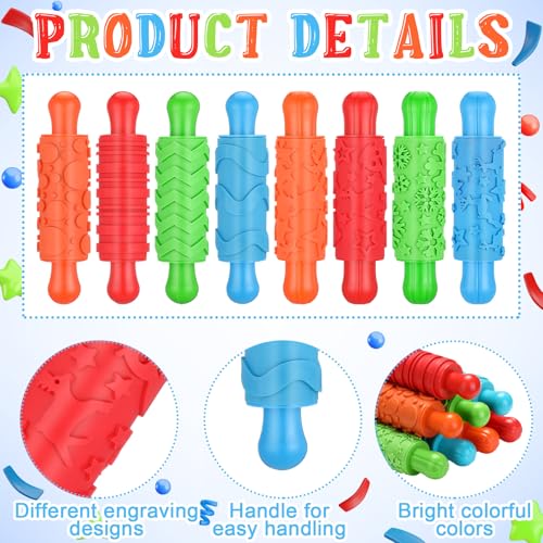 8 Pcs Play Dough Rollers with Plastic Handles P676