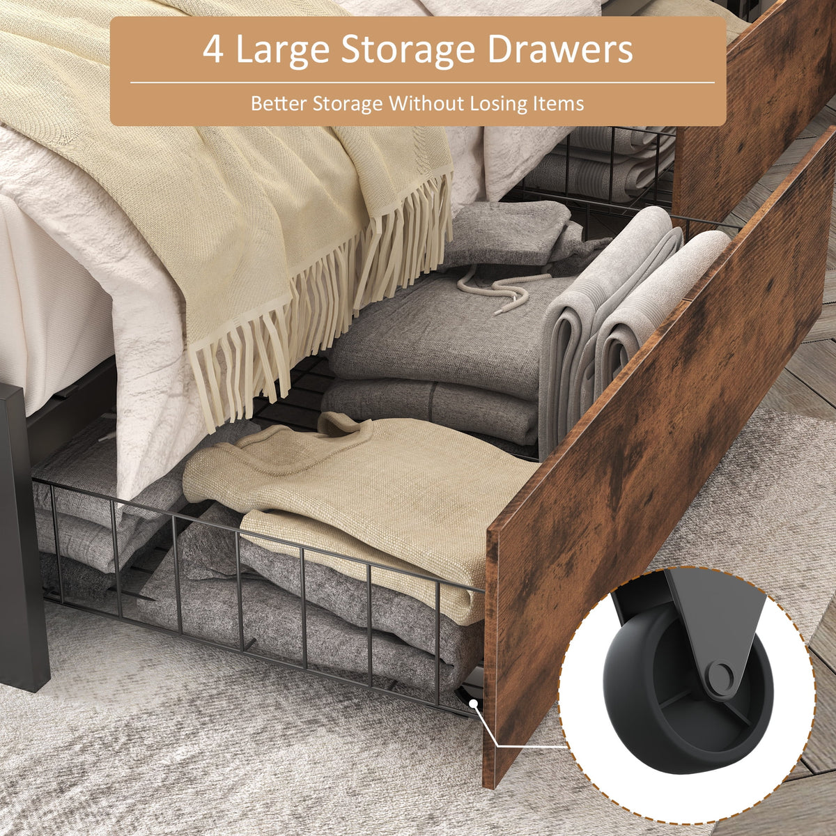 Queen Bed Frame with Headboard and Charging Station O162017