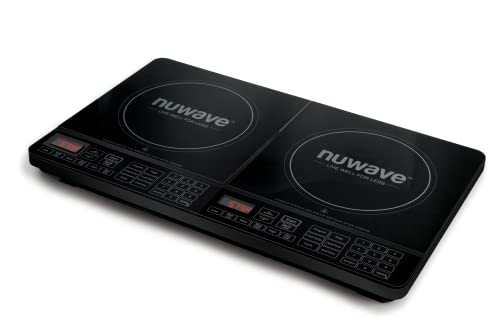 Double Induction Cooktop, 1800W, 2 Large 8” Heating Coils, Independent Controls, 94 Temp Settings, Ceramic Glass Surface D737