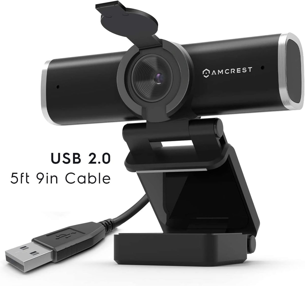 4-Megapixel USB Webcam with Microphone & Privacy Cover, Pack of 2 D425848