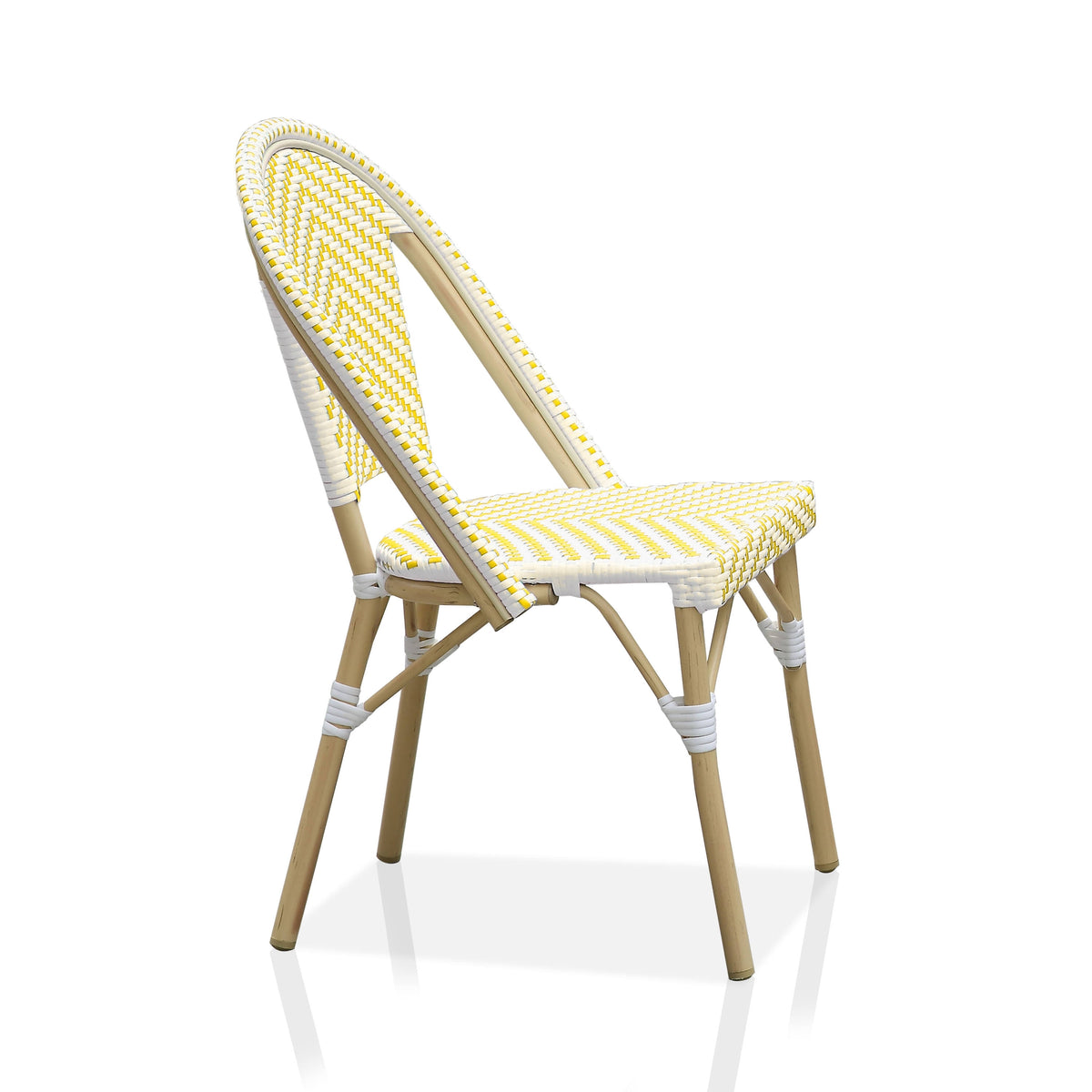 Natural Tone Patio Bistro Chairs (Set of 2) - Blue & White X385