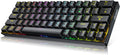 Wireless & Wired 63 Keys Gaming Keyboard with RGB Backlight, Red Switch, 2000mAh Battery, Pack of 2 O86214
