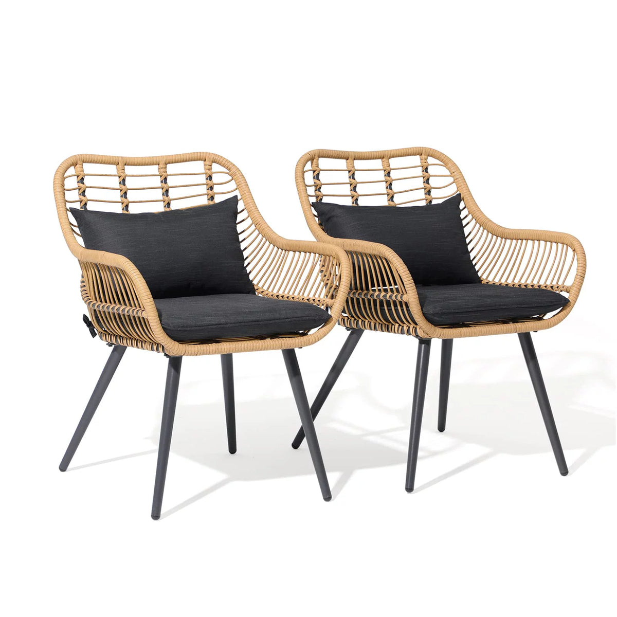 Wicker Outdoor Chairs Set of 2 with Cushions B7028
