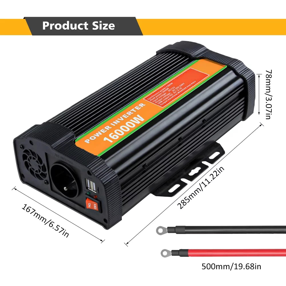 16000 Watts Power Inverter Converter DC 12V to AC 110V F4582
