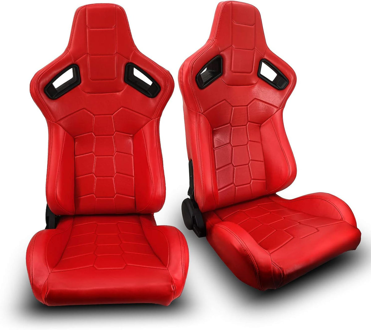 1 Pair Black PVC Racing Bucket Seats Q98992