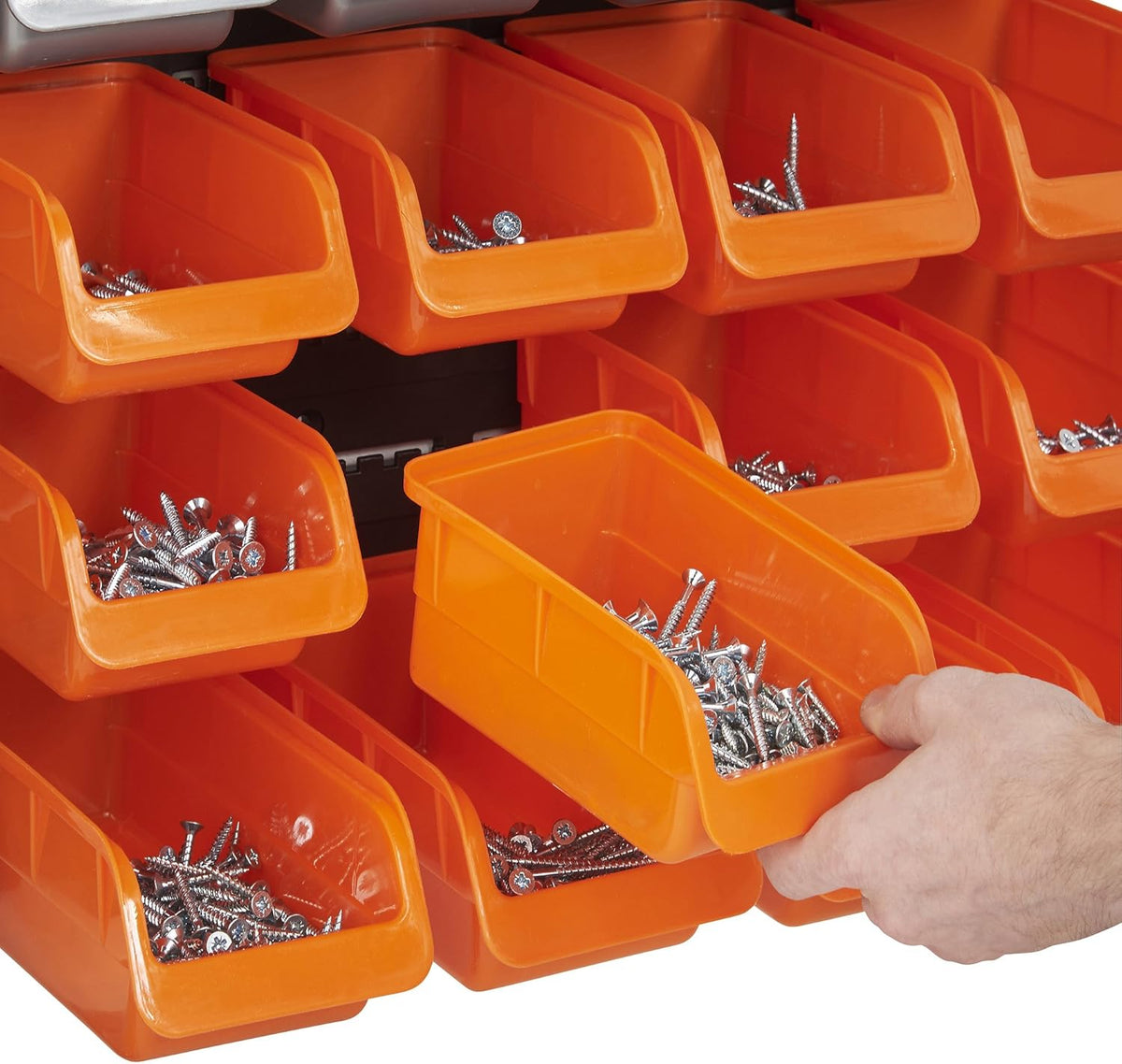 44 Piece Wall Mounted Pegboard Hook Storage Bins and Panel Set O662