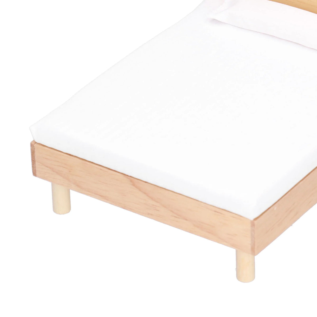 Wooden Double Bed for Dollhouse Decoration F1077