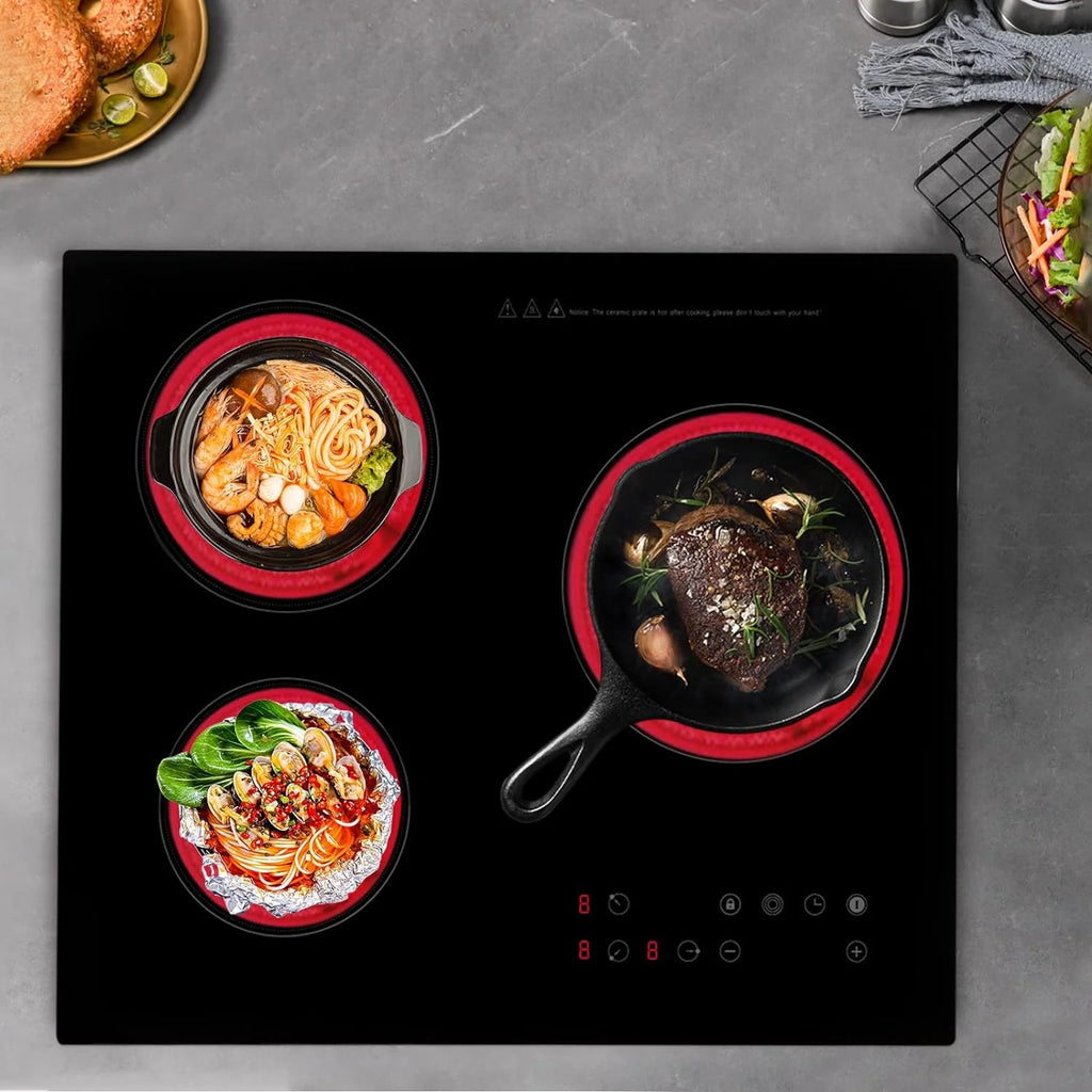 2600W 110V Portable Induction Cooktop 3 Burners Touch Control Countertop B938