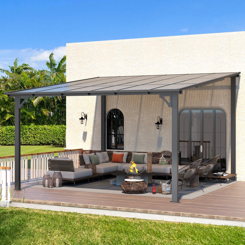 12' x 12' Gray Hardtop Aluminum Gazebo Q2359