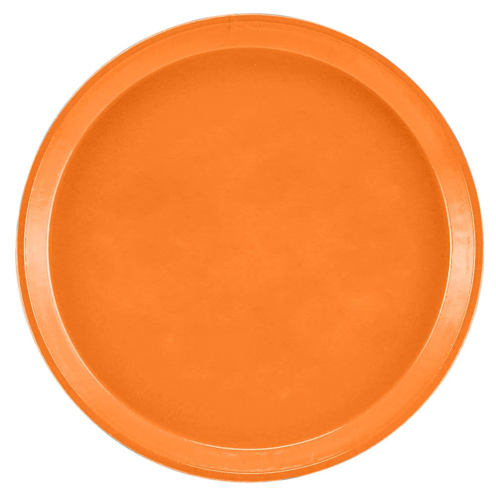 Orange Pizzazz Fiberglass Round Serving Tray G83169