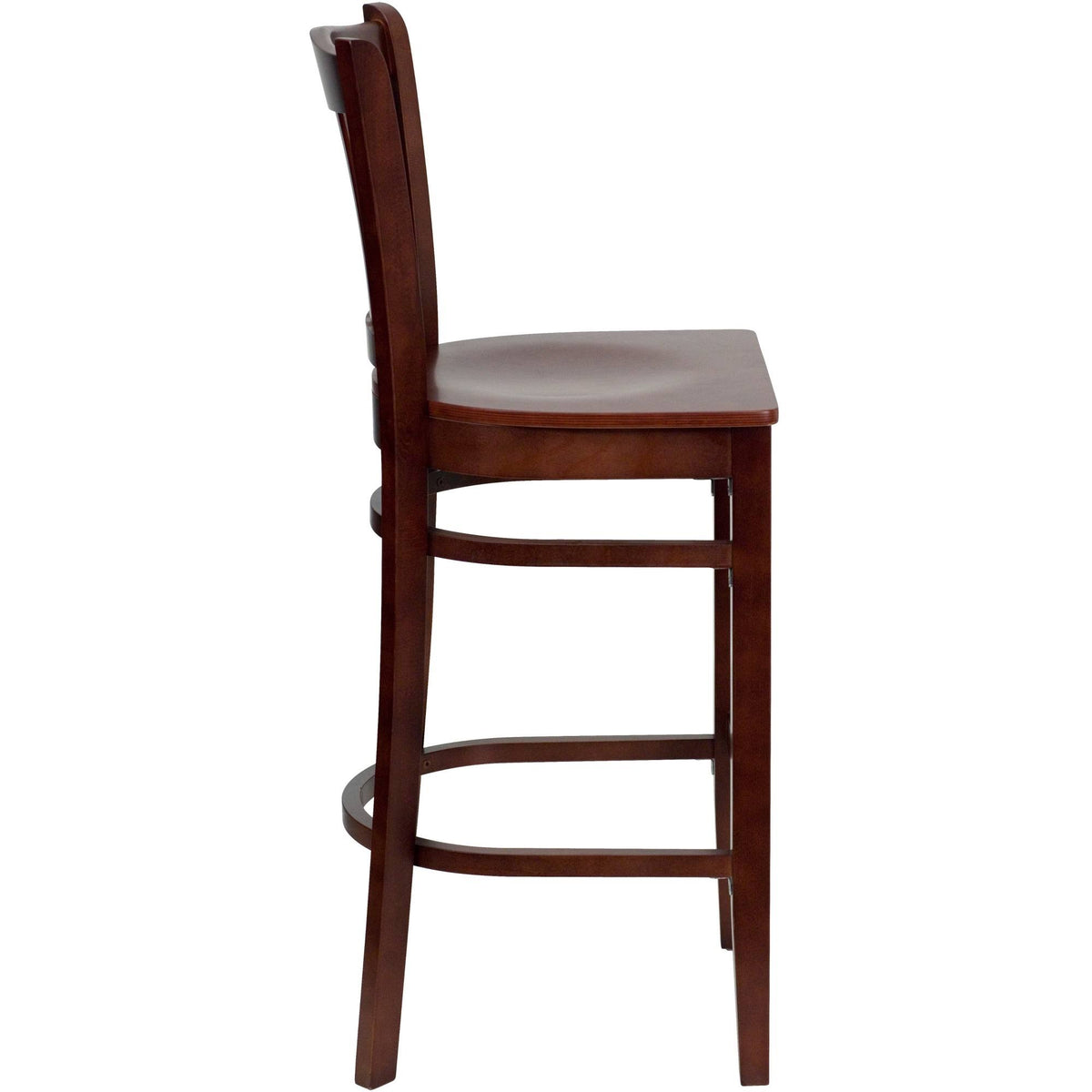 Vertical Slat Back Mahogany Wood Restaurant Chair V688