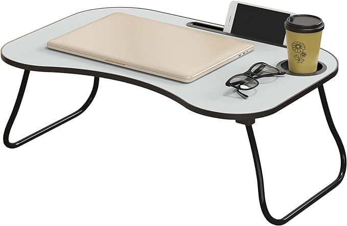 Gray Foldable Laptop Table with Cup Holder J60716