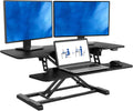 Electric Standing Desk Converter with Quick Release Keyboard Tray O33864