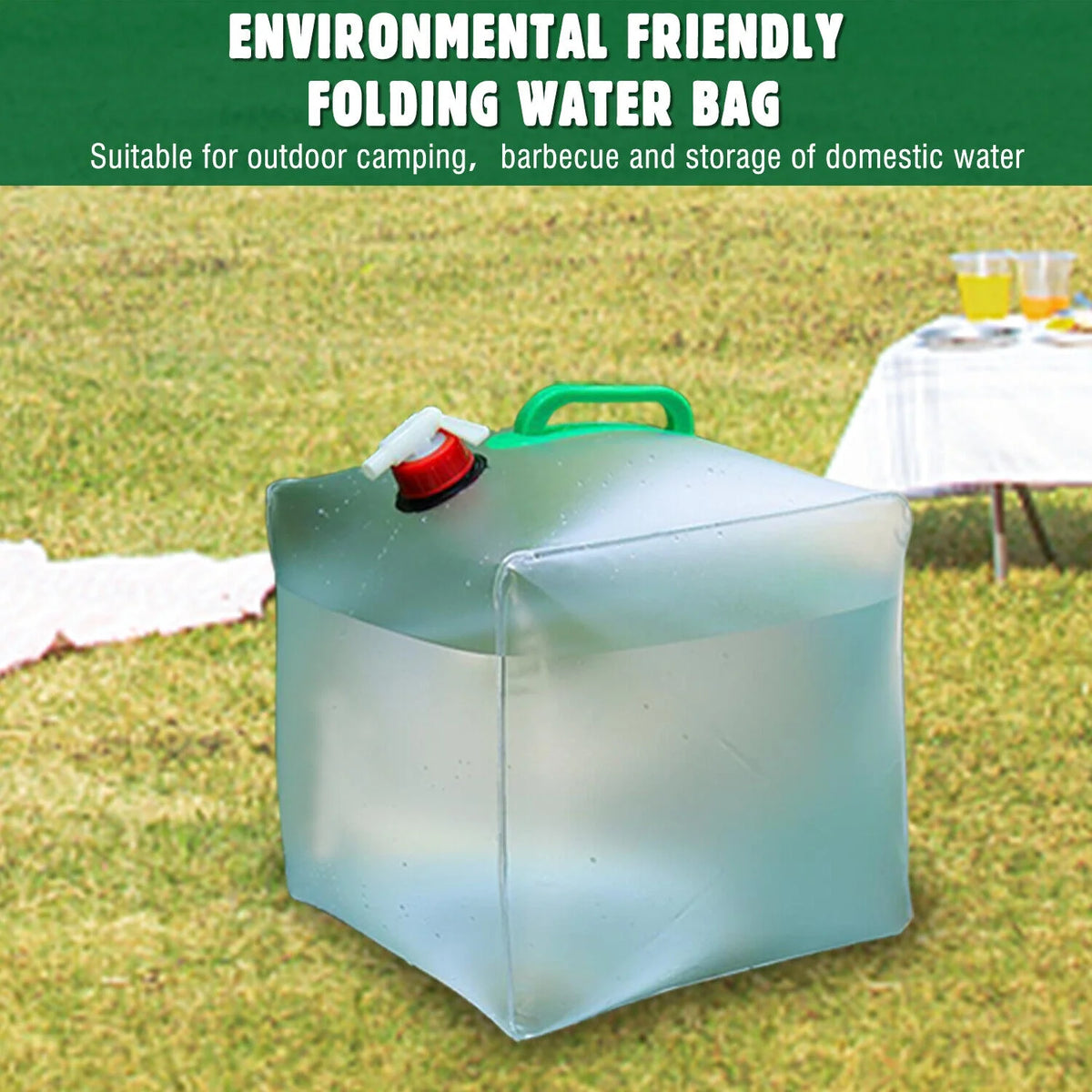 Collapsible Water Container With Spigot 2.6-5.2 Gallon Camping Water Storage Jug N481251