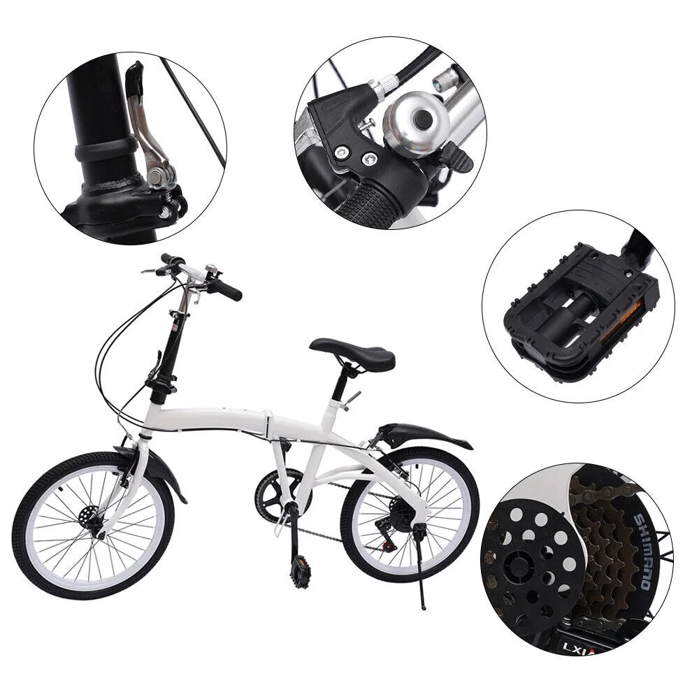 20-inch Folding Bike 7 Speed Double V Brake Carbon Steel O506