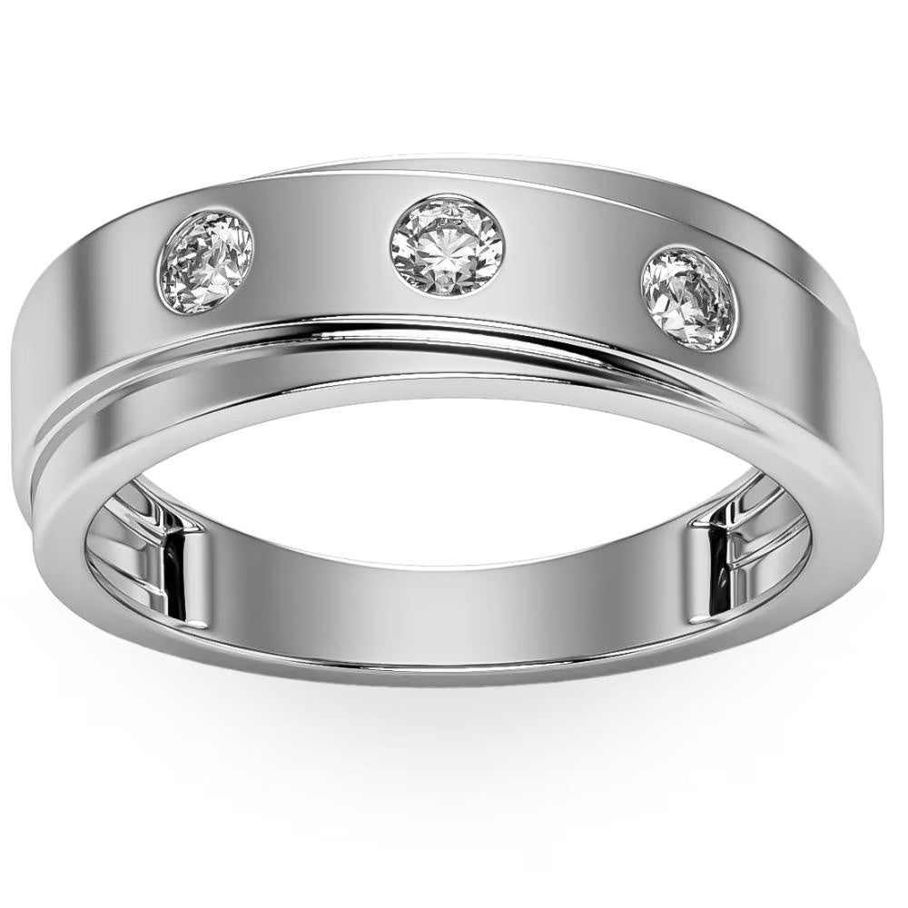 10k Gold Men's Lab Grown Diamond Wedding Band L8160