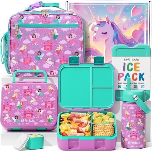 Bento Lunch Box with 3 Compartments, Water Bottle, Lunch Bag, Ice Pack Set L7229