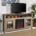 Wood Highboy Fireplace TV Stand Z482050