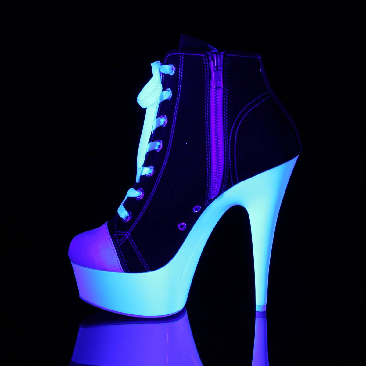 6 Pink Canvas Neon White Shoes U4908