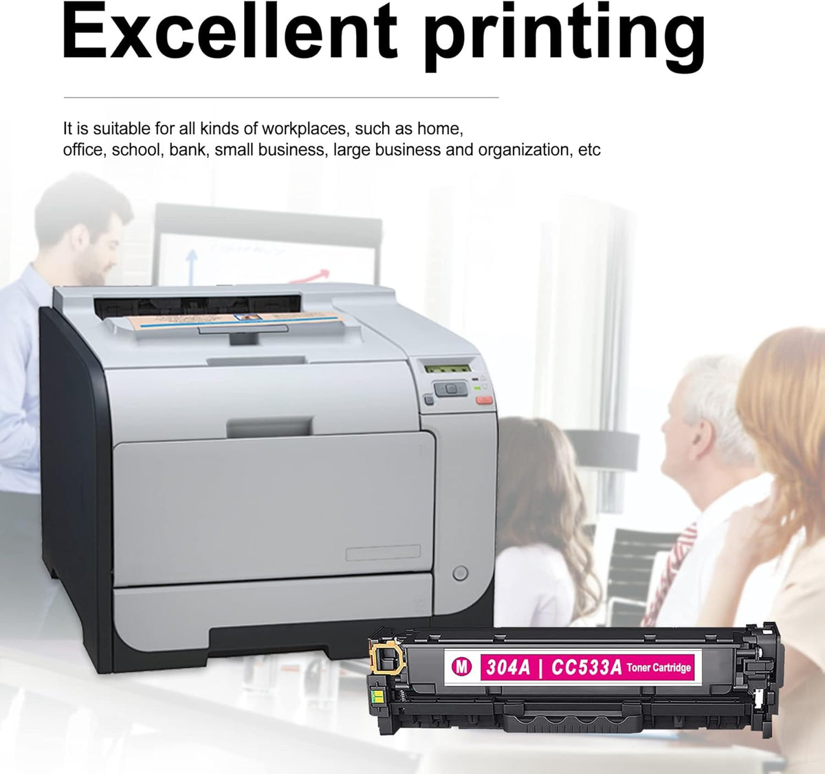 4-Pack Remanufactured Toner Cartridges Replacement (1BK+1C+1Y+1M) K911346