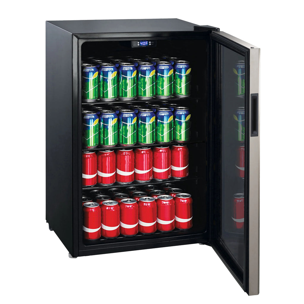 4.5 Cu ft 152 Can Stainless Steel Beverage Center Mini Fridge H13760