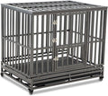 38 inch Silver Metal Dog Cage with Four Wheels Q208498